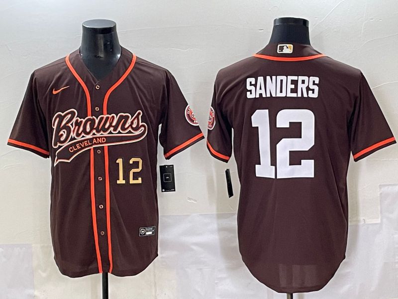 Men 2025 Cleveland Browns #12 Sanders Brown Joint Name Nike Limited NFL Jersey style 2->cleveland browns->NFL Jersey